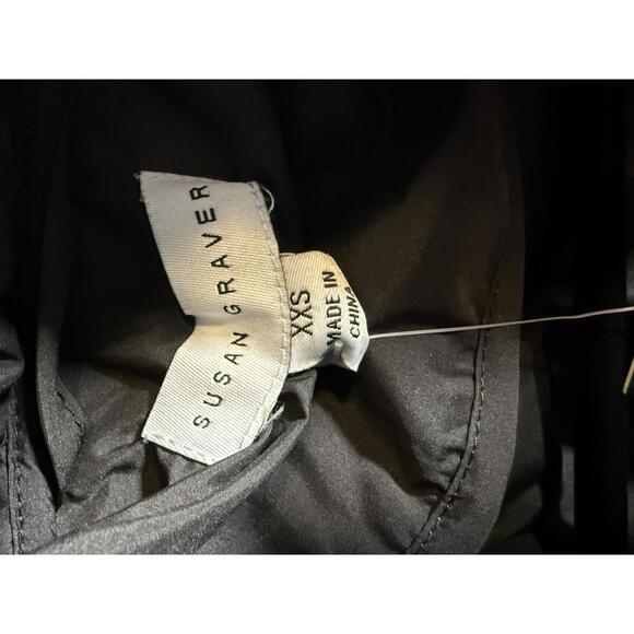 NWT Susan Graver Heat Press Mixed Media Jacket with Hood Black Size XXS - Picture 4 of 5
